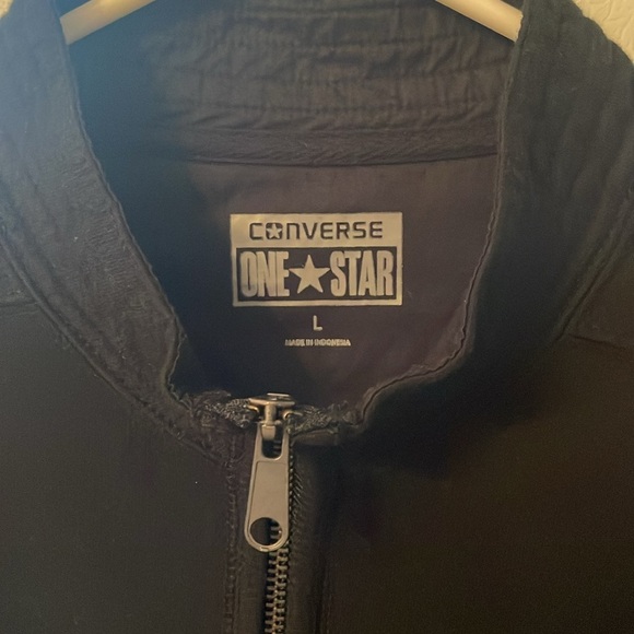 Converse One All Star Men’s Large Black Zip-Up Jacket - Picture 2 of 6